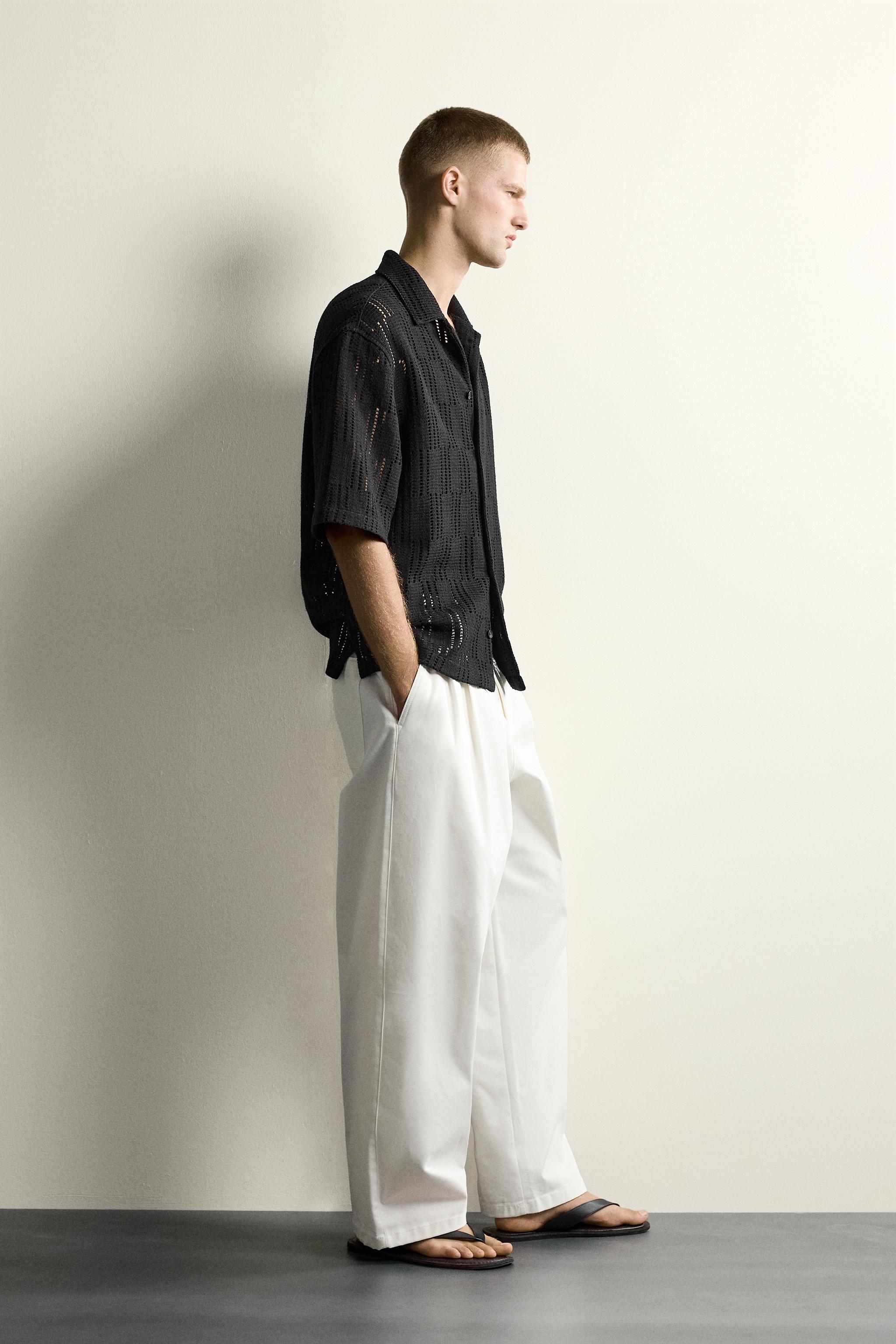 OPEN-KNIT RELAXED FIT SHIRT
